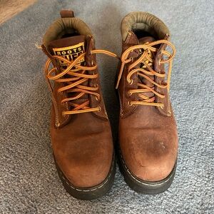 Roots Brown Leather Work Boots
